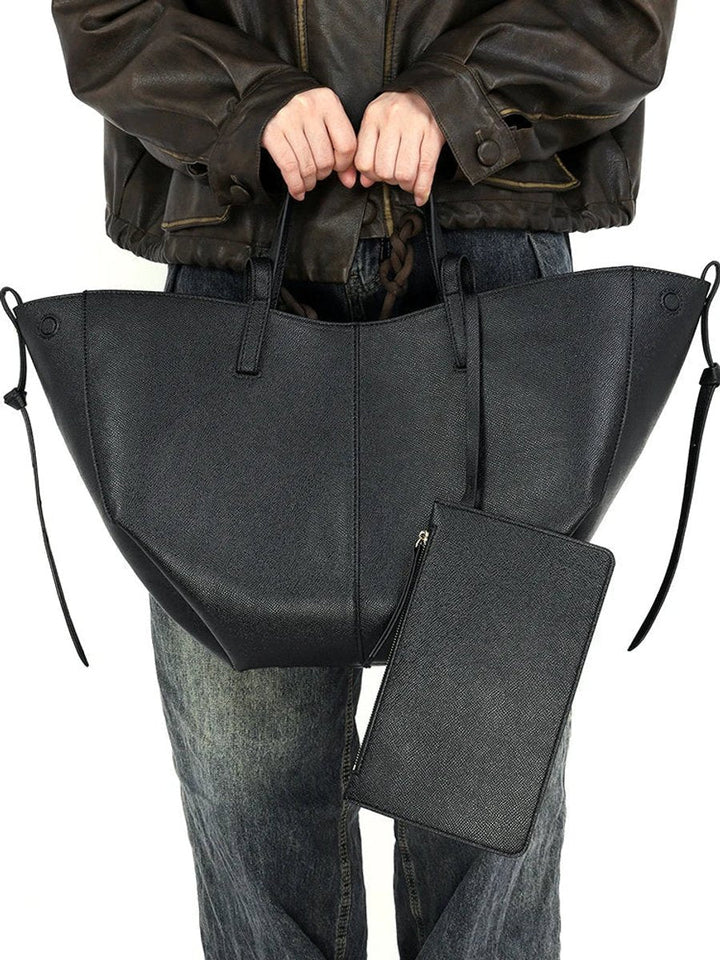 Damen Große Vintage PU-Leder Tasche (5)
