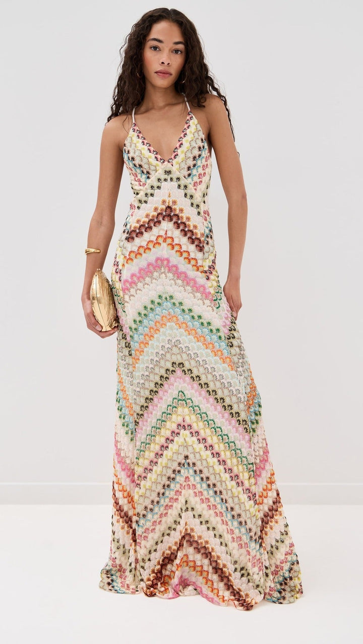 Damen Häkelkleid Maxi im Boho-Stil mit tiefem V-Ausschnitt für Hochzeitsgäste (4)