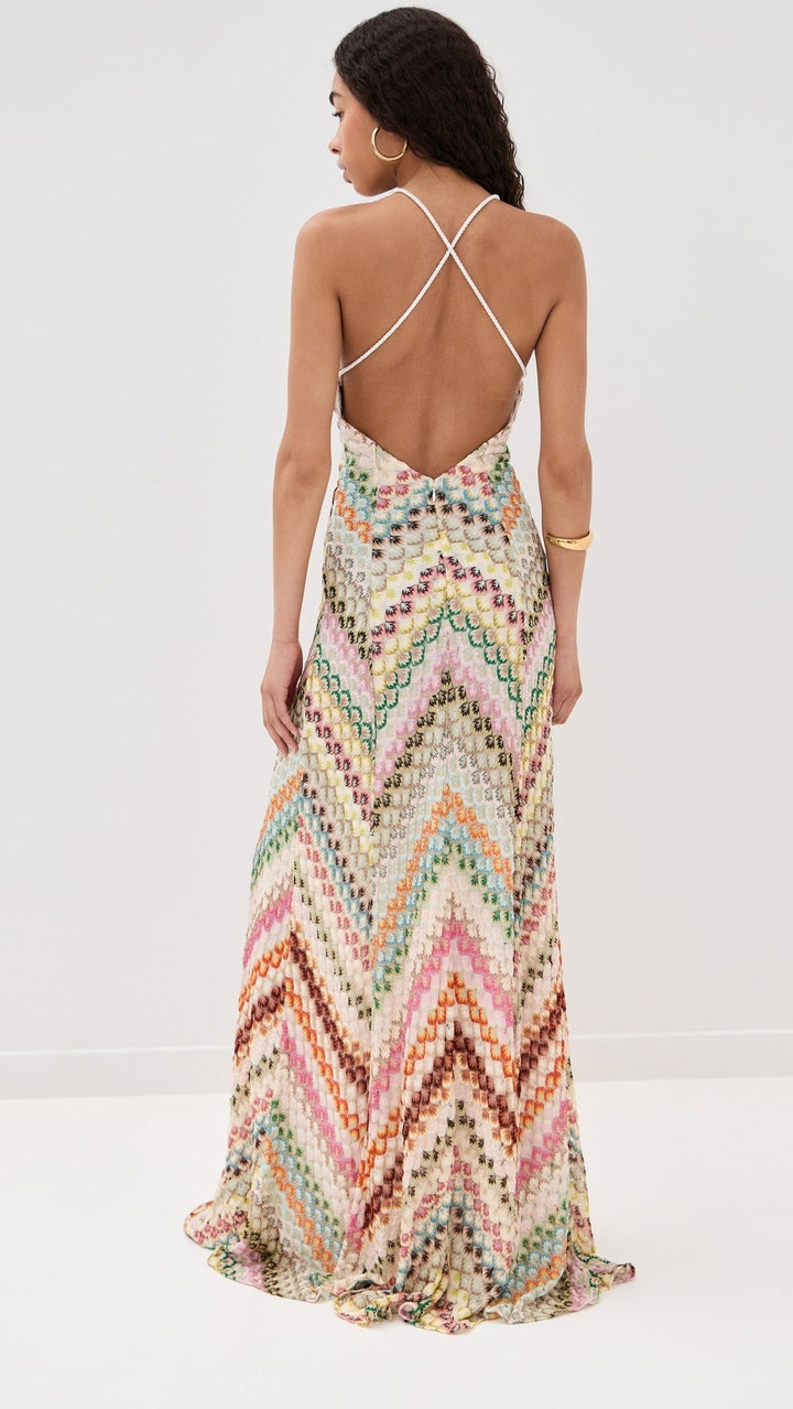 Damen Häkelkleid Maxi im Boho-Stil mit tiefem V-Ausschnitt für Hochzeitsgäste (5)