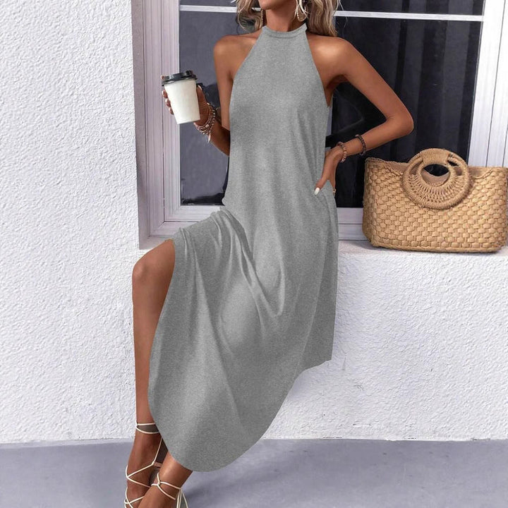 Damen Halyterkleid Maxi für Freizeit (4)