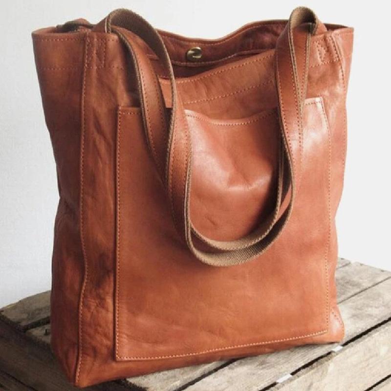 Damen Handtasche Schwarz Klassisch Elegant in Braun