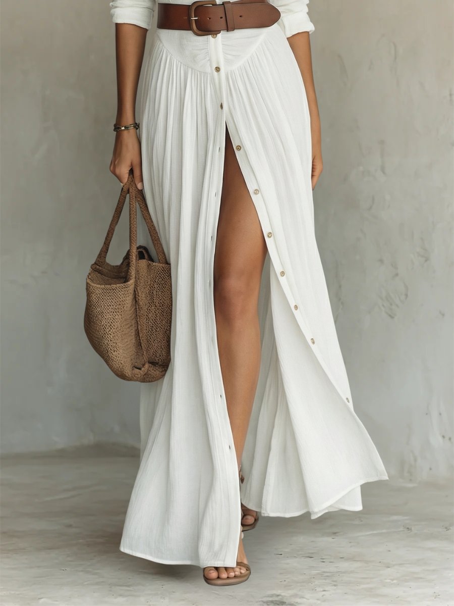 Damen Hemdkleid in Maxilänge mit Gürteldetail (2)