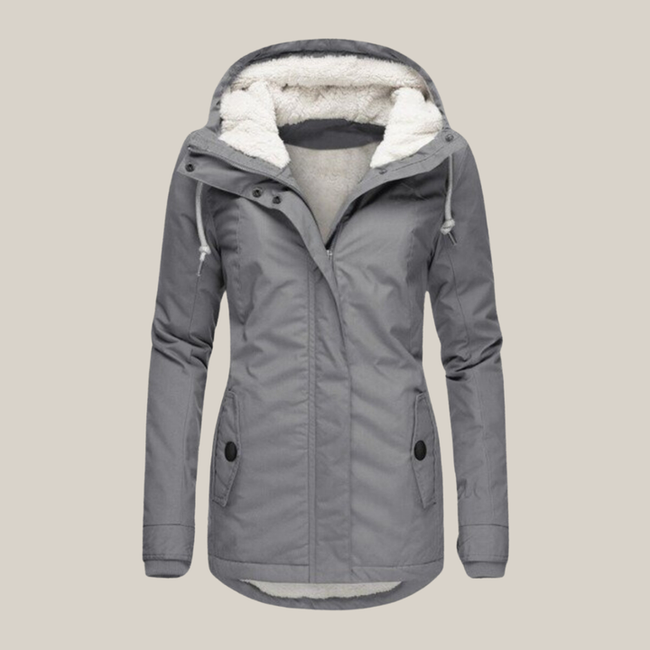 Damen Herbst-Jacke mit warmer Fütterung in Grau