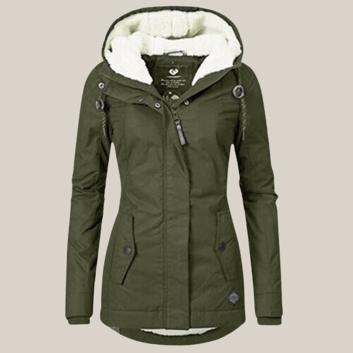 Damen Herbst-Jacke mit warmer Fütterung in Grün