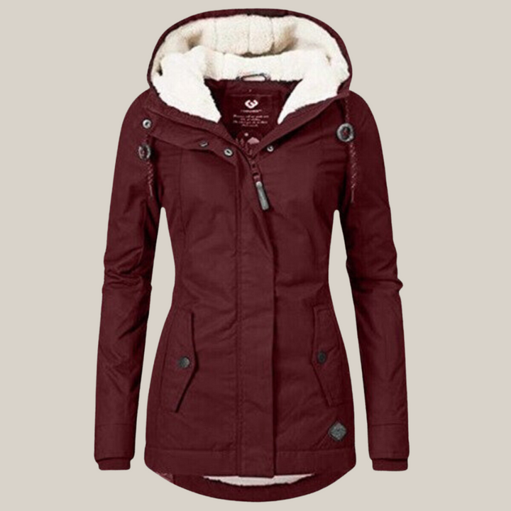 Damen Herbst-Jacke mit warmer Fütterung in Rot