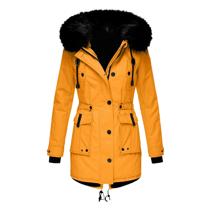 Damen Herbst-Mantel elegant für kühle Tage in Goldfarben