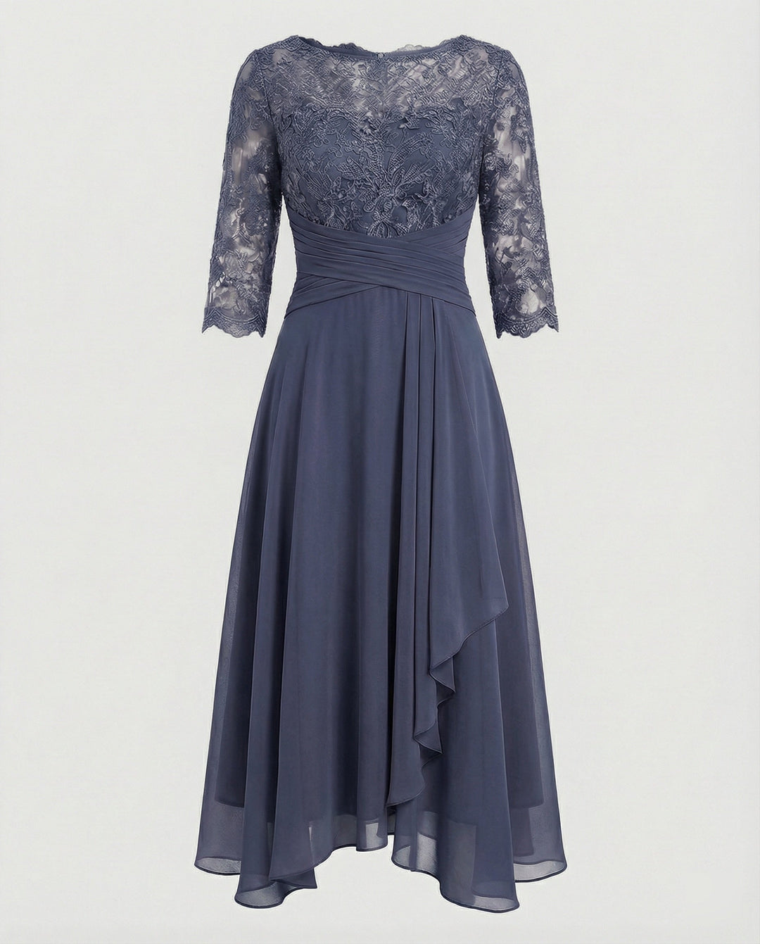 Damen Herbstkleid für Hochzeitsgäste in Grau