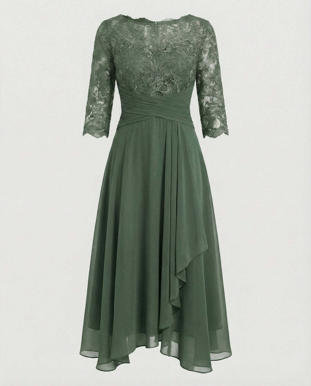 Damen Herbstkleid für Hochzeitsgäste in Grün