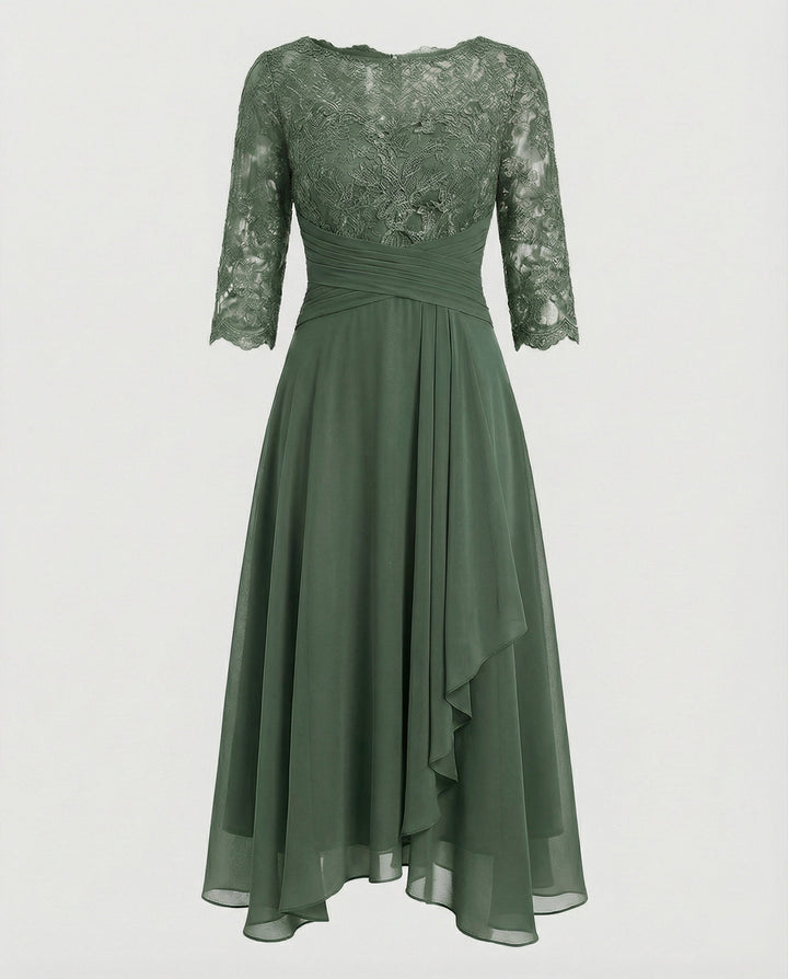 Damen Herbstkleid für Hochzeitsgäste in Grün