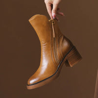 Marlene | Damen Herbststiefel mit Blockabsatz aus Leder