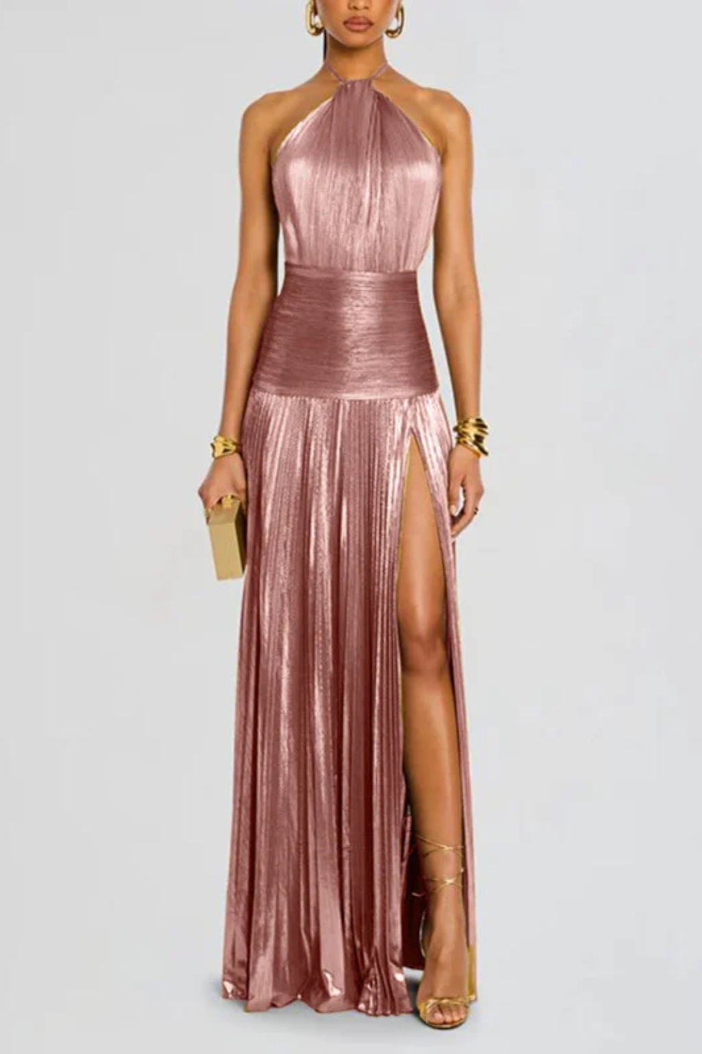 Damen Hochzeitsgast Kleid aus feinem Satin (13)