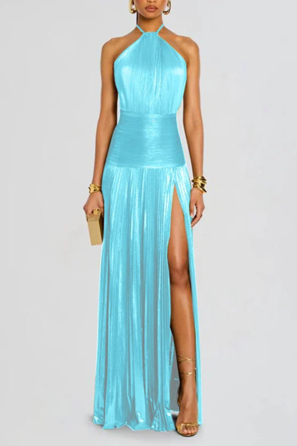 Damen Hochzeitsgast Kleid aus feinem Satin (15)