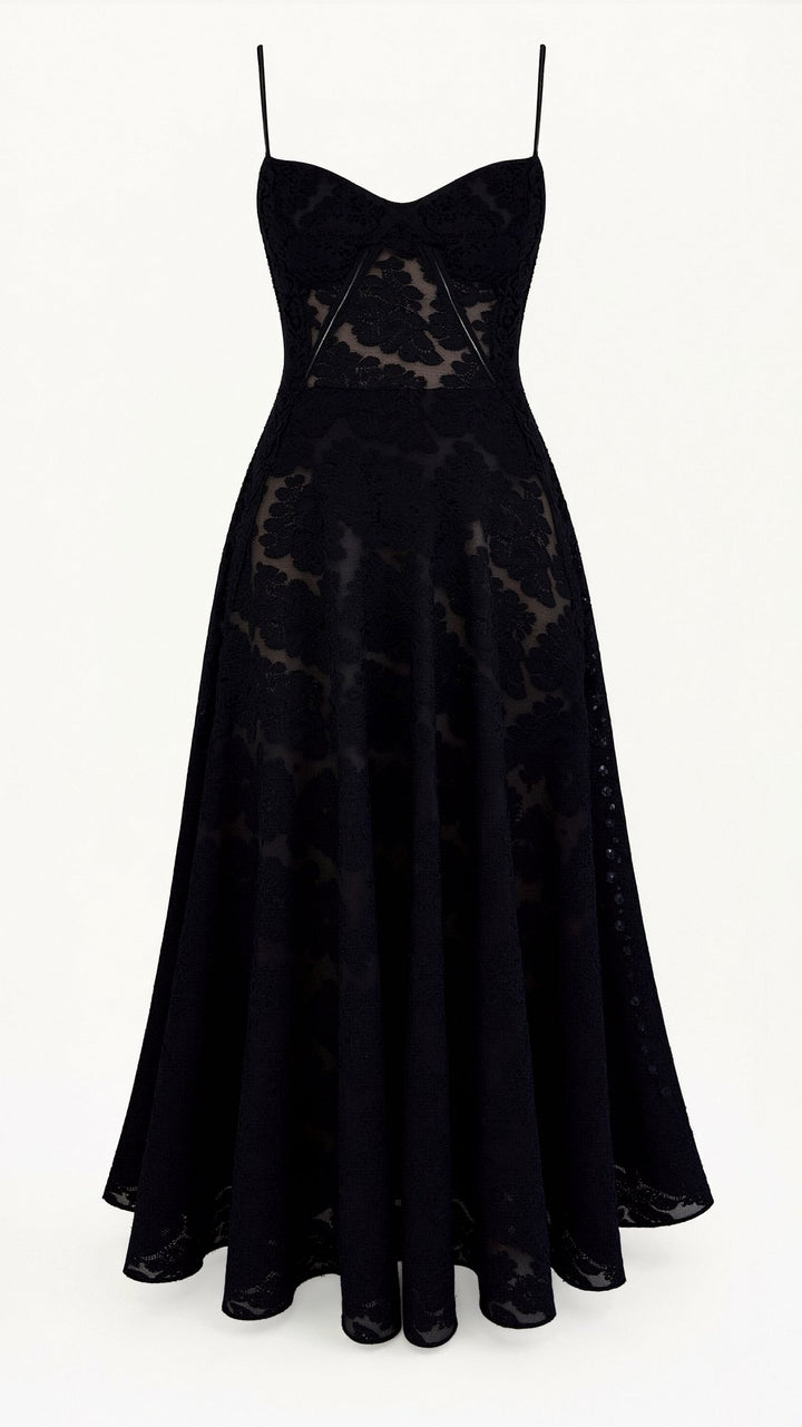 Damen Hochzeitsgast Kleid im Slip-Stil Maxi-Länge (15)