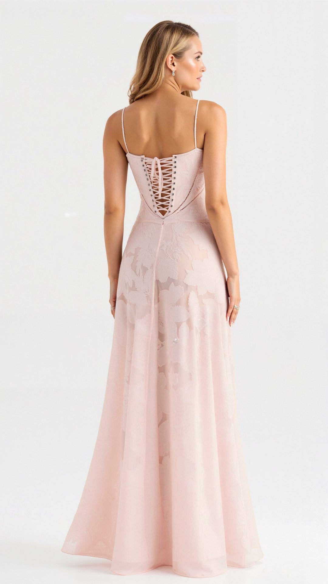 Damen Hochzeitsgast Kleid im Slip-Stil Maxi-Länge (5)