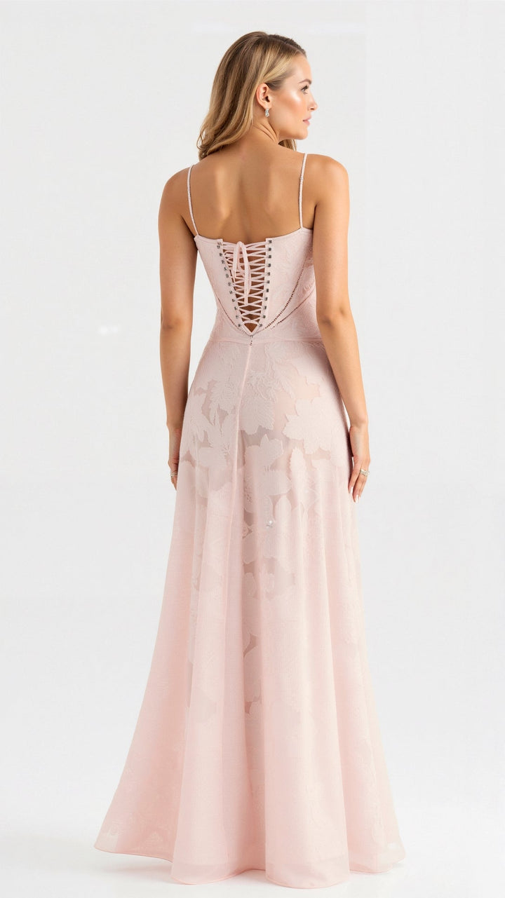 Damen Hochzeitsgast Kleid im Slip-Stil Maxi-Länge (5)