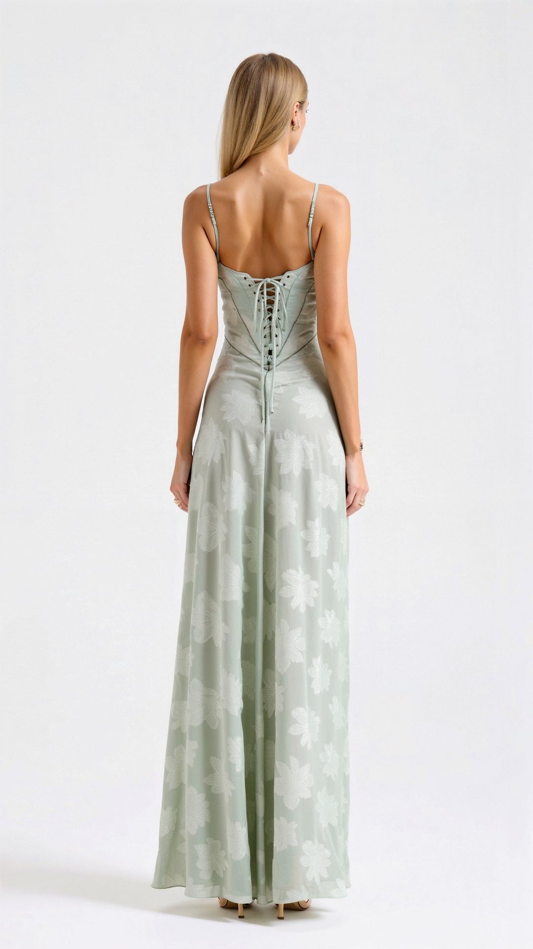 Damen Hochzeitsgast Kleid im Slip-Stil Maxi-Länge (8)
