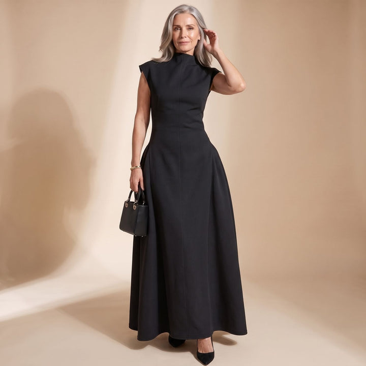 Damen Hochzeitsgast-Kleid Maxi für Festliche Anlässe in Schwarz