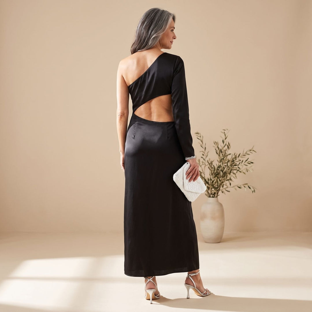 Damen Hochzeitsgast-Kleid Maxi im Einschulter-Schnitt (14)