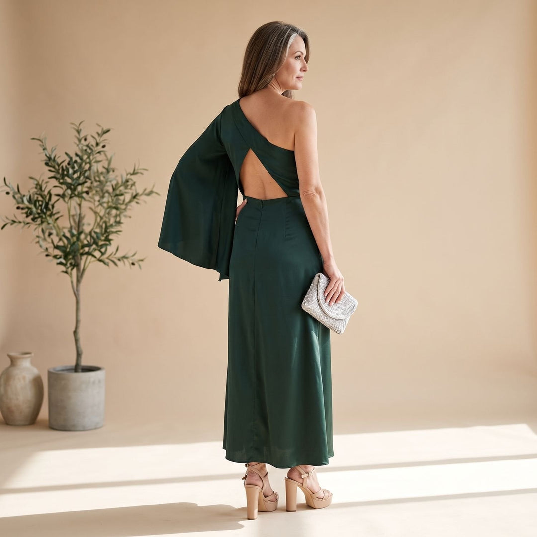 Damen Hochzeitsgast-Kleid Maxi im Einschulter-Schnitt (15)