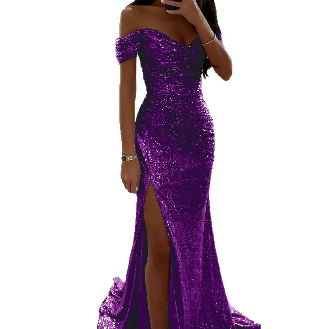 Damen Hochzeitsgast Kleid mit Pailletten (10)