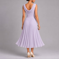 Fiona | Damen Hochzeitsgastkleid Chiffon Midi Herbst
