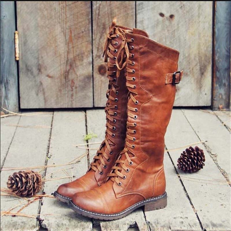 Damen Hohe Schnürstiefel für den eleganten Alltag in Braun