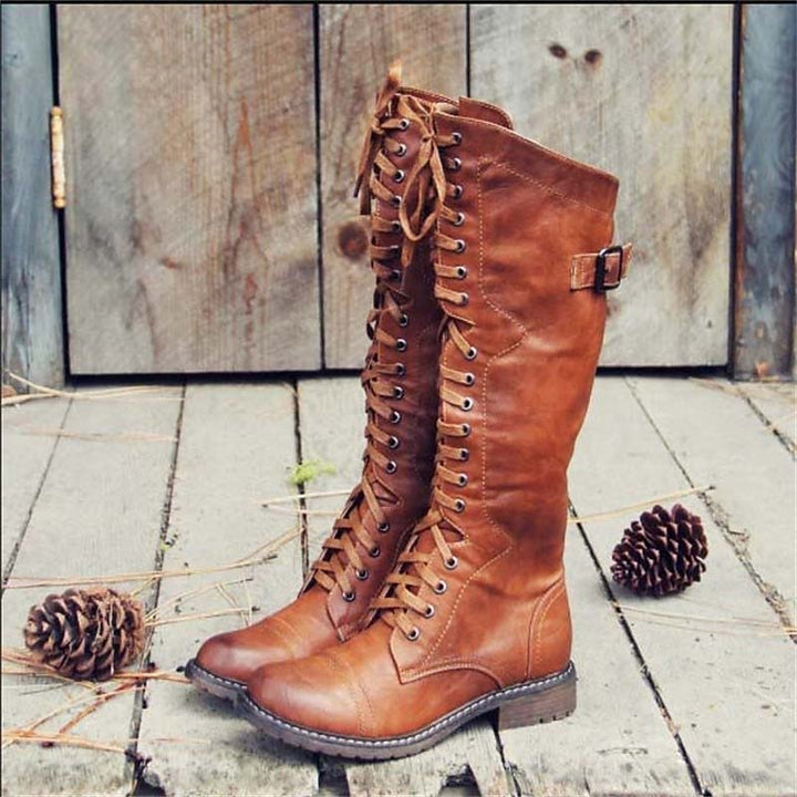 Damen Hohe Schnürstiefel für den eleganten Alltag in Braun