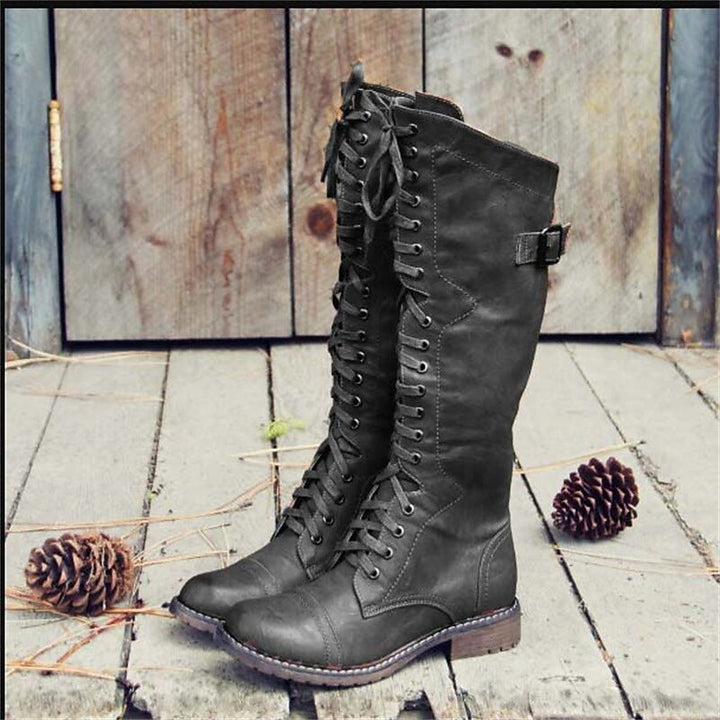 Damen Hohe Schnürstiefel für den eleganten Alltag in Schwarz