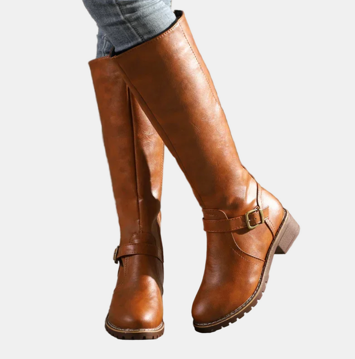 Damen Hohe Stiefel im Klassischen Stil in Braun 1