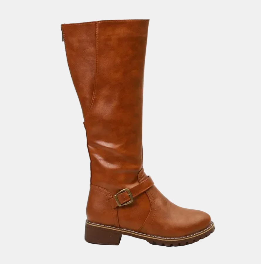 Damen Hohe Stiefel im Klassischen Stil in Braun 3