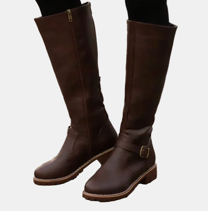 Damen Hohe Stiefel im Klassischen Stil in Braun 4
