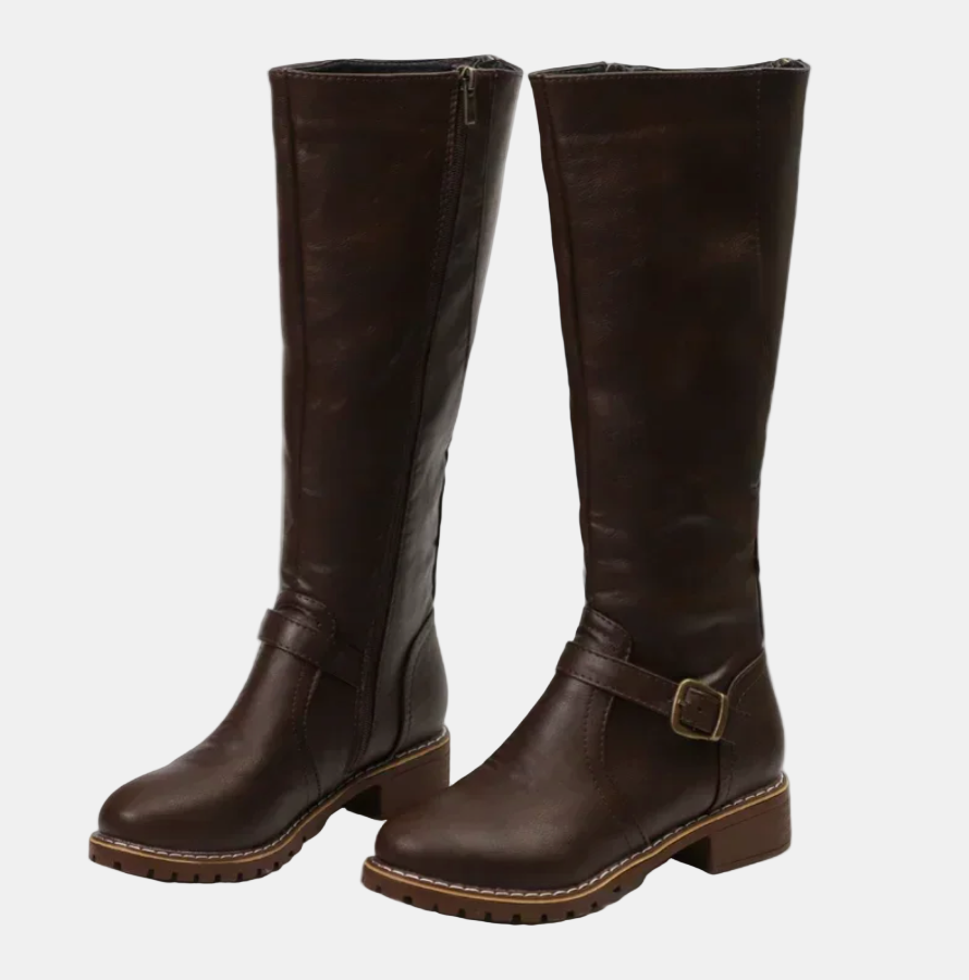 Damen Hohe Stiefel im Klassischen Stil in Braun 5