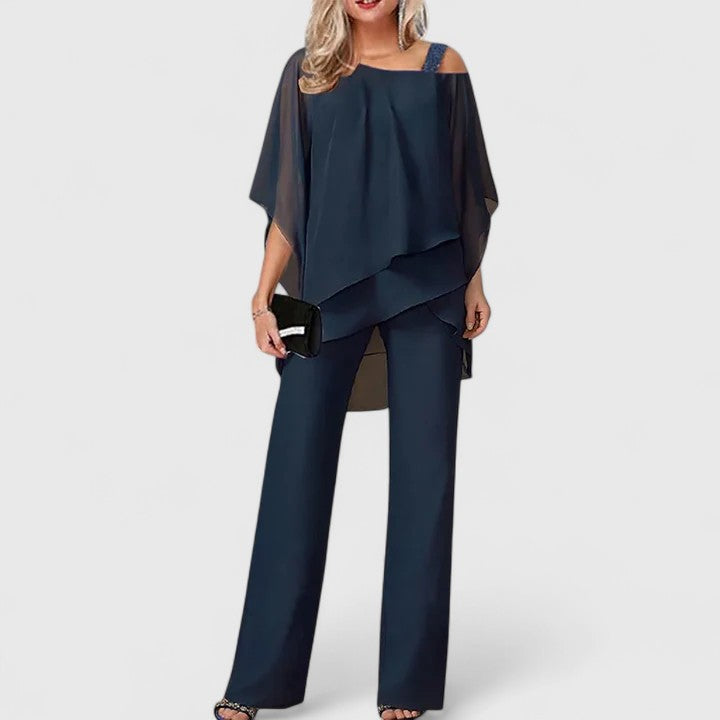 Damen Hosenanzug elegant für jeden Anlass in Dunkelblau