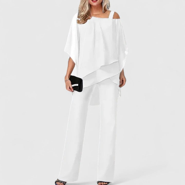 Damen Hosenanzug elegant für jeden Anlass in Weiß