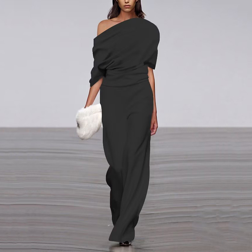Damen Hosenanzug für elegante Herbstveranstaltungen in Schwarz