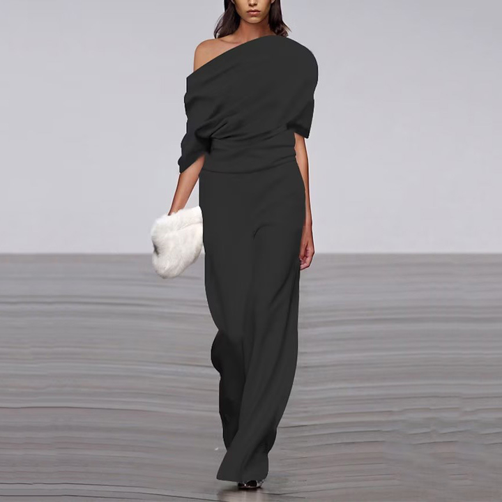 Damen Hosenanzug für elegante Herbstveranstaltungen in Schwarz