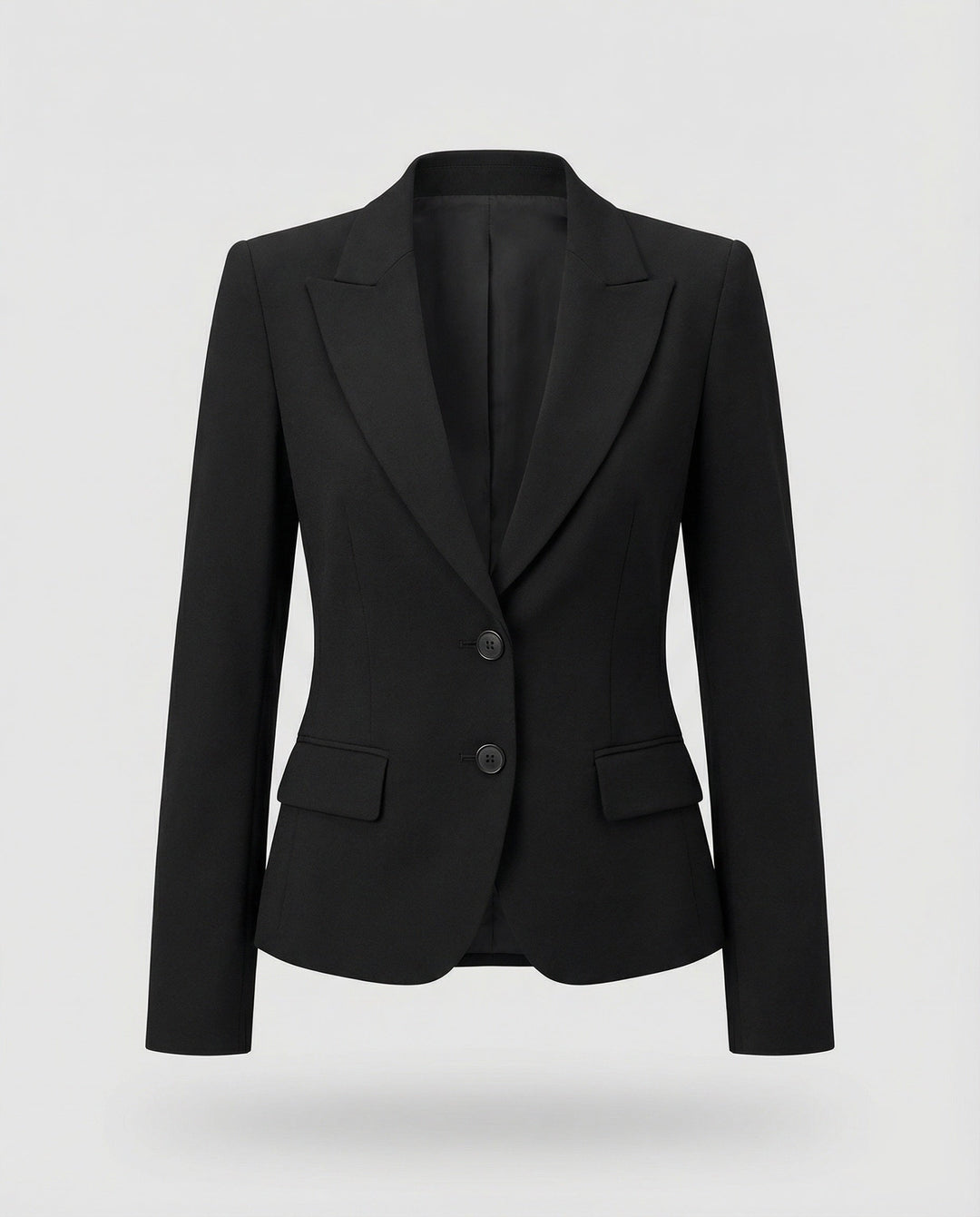 Damen Jacke für Herbst mit strukturiertem Peplum in Schwarz