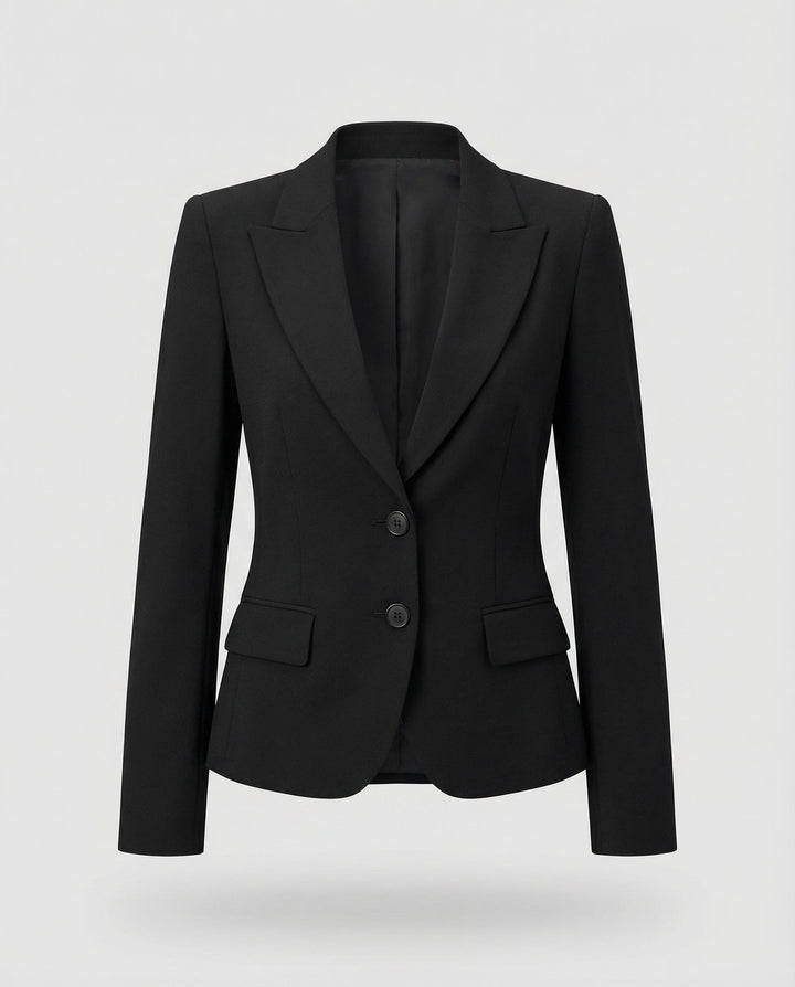 Damen Jacke für Herbst mit strukturiertem Peplum in Schwarz