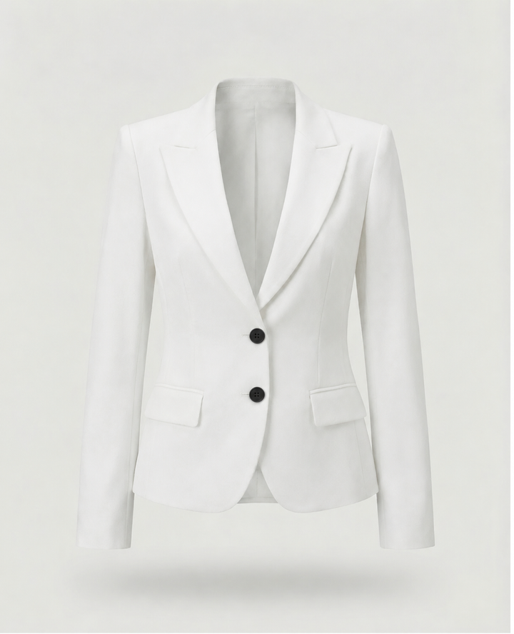 Damen Jacke für Herbst mit strukturiertem Peplum in Weiß