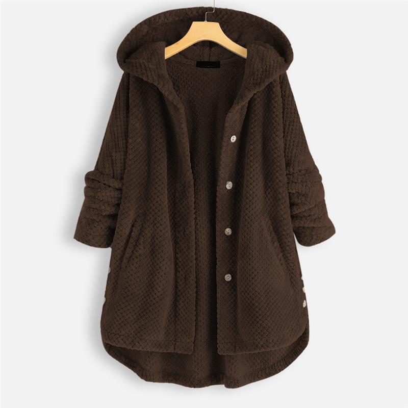 Damen Jacke mit Kapuze für den Herbst in Kaffee