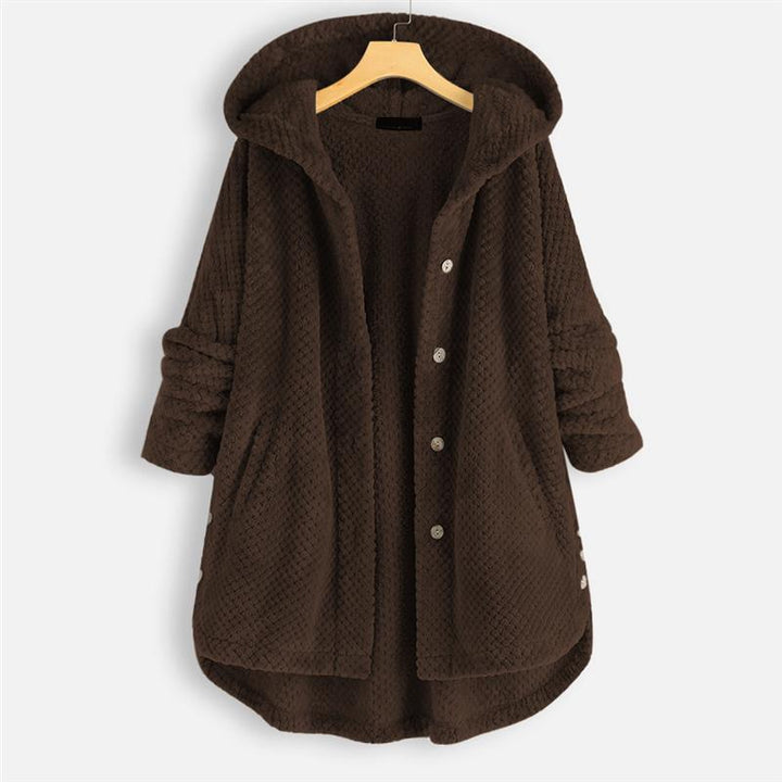 Damen Jacke mit Kapuze für den Herbst in Kaffee