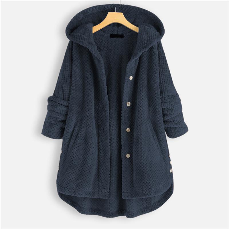 Damen Jacke mit Kapuze für den Herbst in Marineblau
