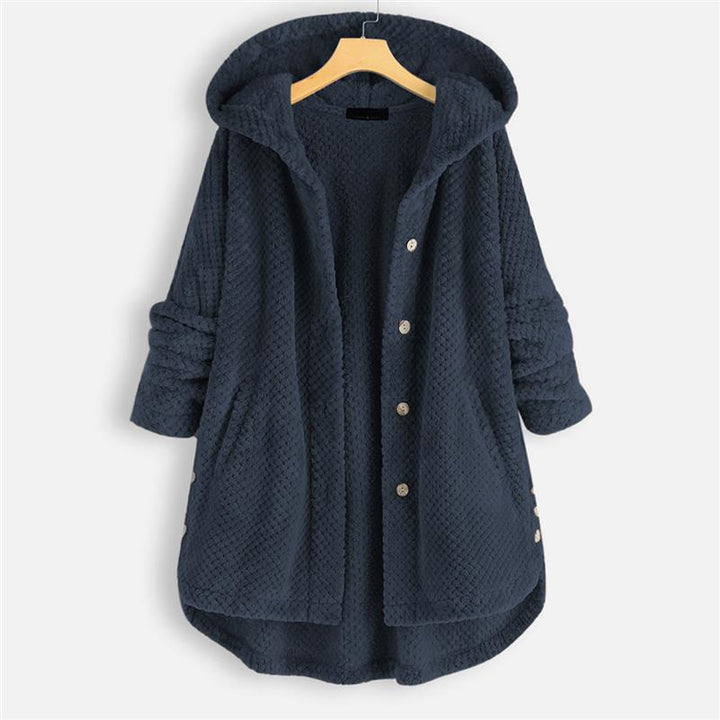 Damen Jacke mit Kapuze für den Herbst in Marineblau