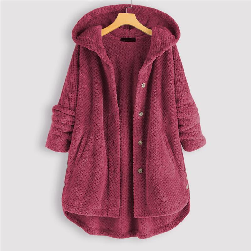 Damen Jacke mit Kapuze für den Herbst in Weinrot