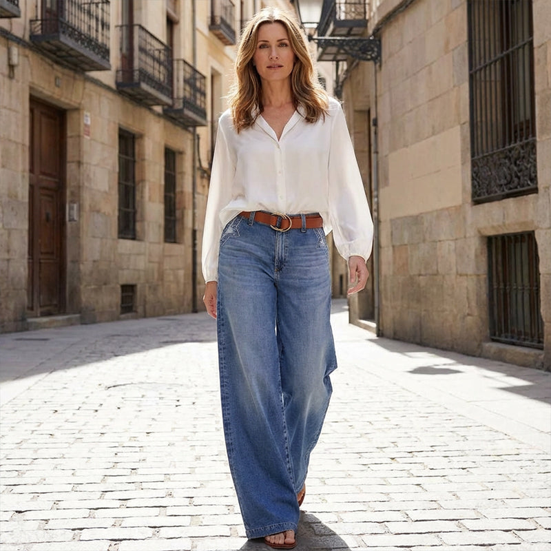 Damen Jeans Hochbund im Vintage-Stil (4)