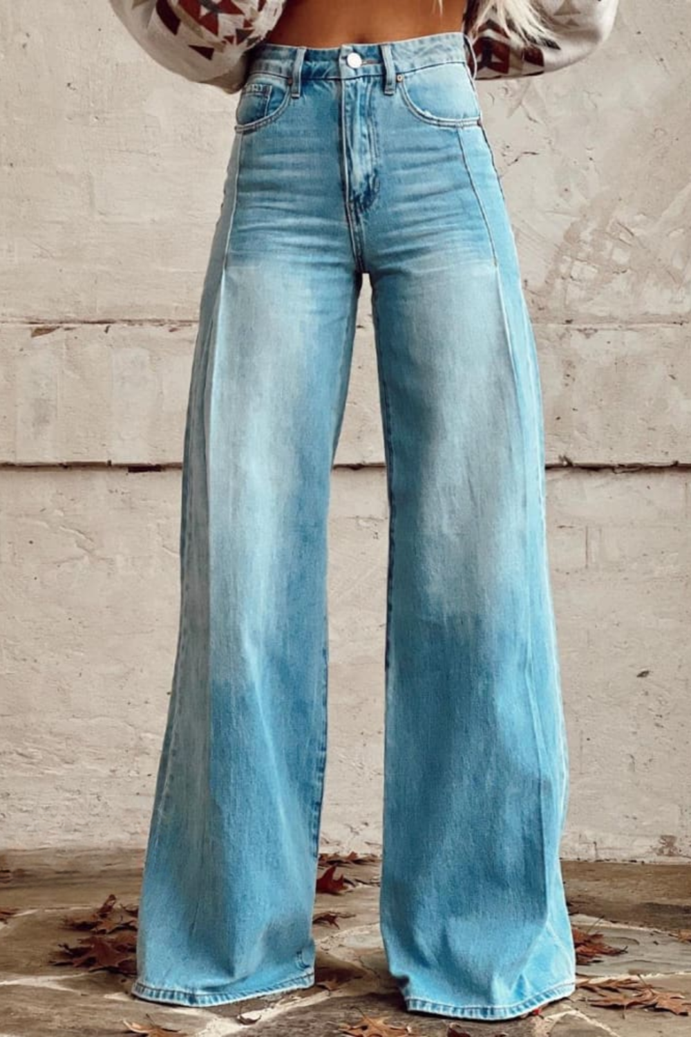 Damen Jeans im Boho Vintage-Stil in Blau