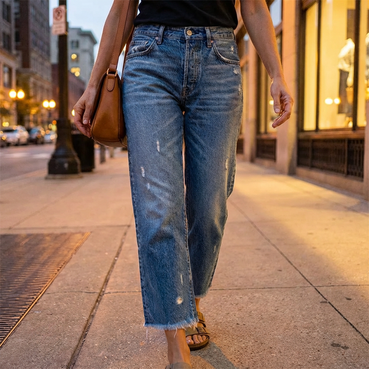Damen Jeans kurz im klassischen Retro-Stil (2)