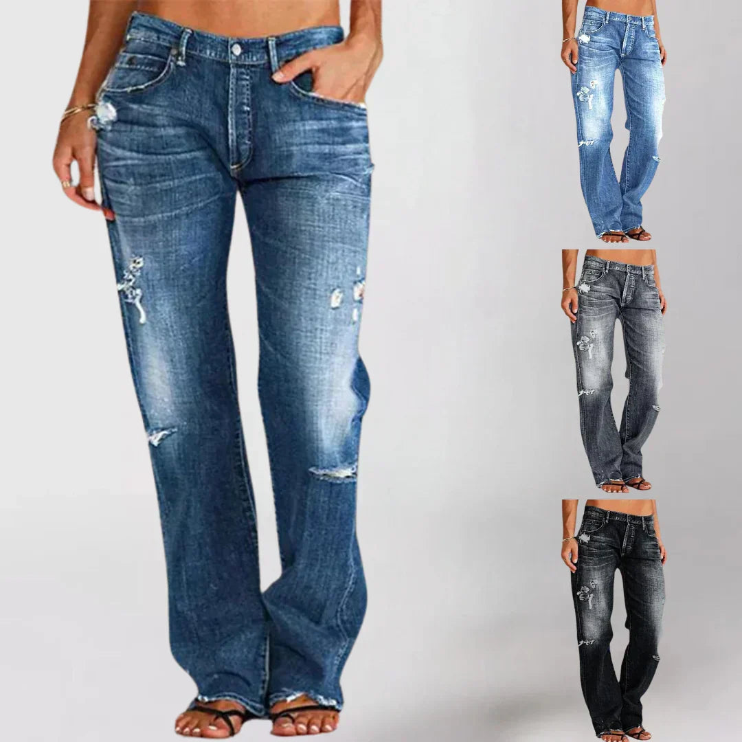Damen Jeans mit breitem Bein zum Entspannen (6)
