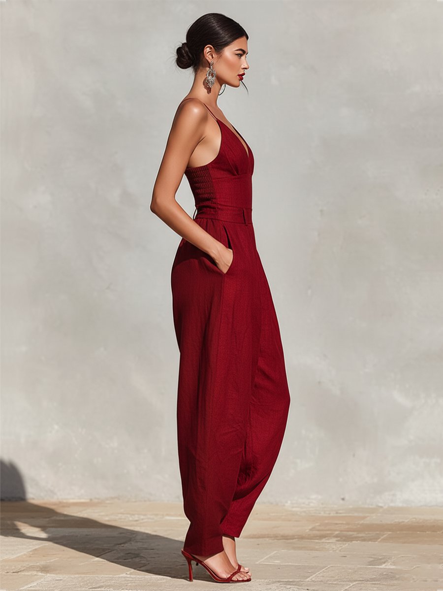 Damen Jumpsuit aus Leinen für Hochzeiten (6)