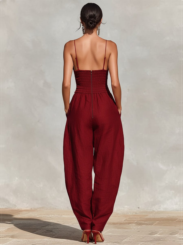 Damen Jumpsuit aus Leinen für Hochzeiten (7)